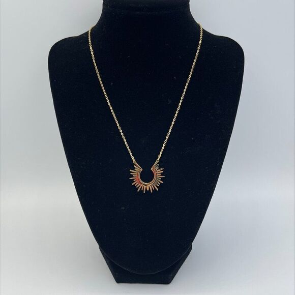 New earring, mirror gold tone, statement size, geometric, dramatic, native, boho - Picture 11 of 14